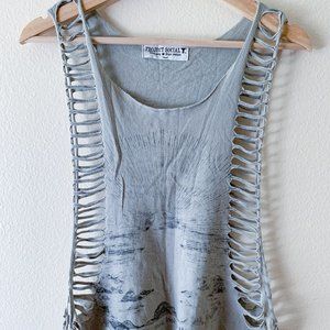 Project Social XS Distressed Graphic Muscle Tee